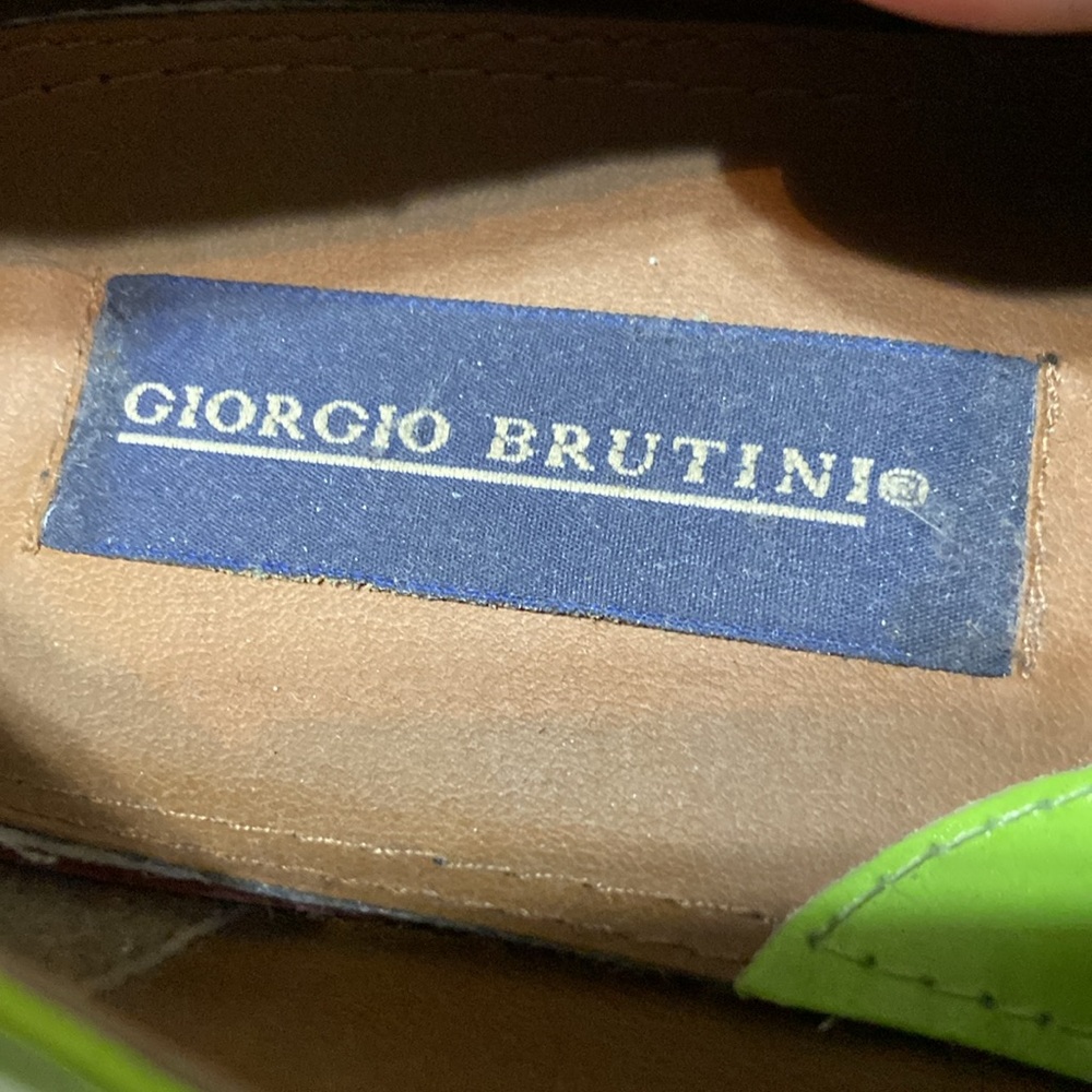 Men’s Lime Green Slip-on Loafers Giorgio Brutini 8 1/2 Leather uppers - Picture 8 of 9